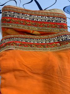 Orange Embellished Indian Outfit
