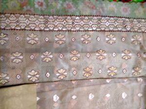 Peach Cotton Khada Kapda Saree With Embroidery Work Party Wear Border Work