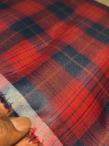 Shirt and Pant Material Red Plaid Dress