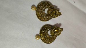 Ornate Gold-Tone Drop Earrings