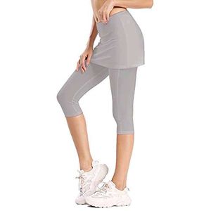 Gray Leggings with Skirt Overlay