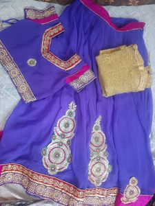 Purple Georgette Lehenga Choli