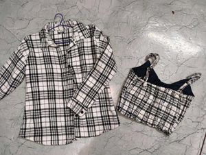 Plaid Shirt &amp; Top Set