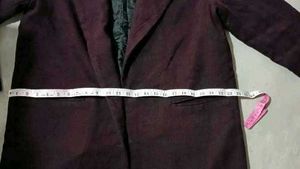 woolen heavy Burgundy knee length coat