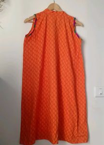Orange Embroidered Kurti
