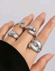 Gold Statement Rings (Set of 5)