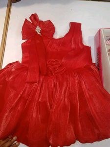 Red Party Dress with Bow