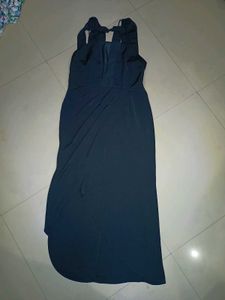 Black Sheer-Panel Cocktail Dress