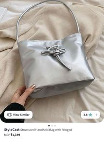 Silver Metallic Bucket Bag