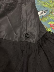Black Strapless Ruffled Dress