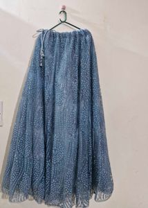 Sky Blue Glitter Work Lehenga with Blouse a