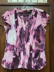 Pink & Purple Abstract Print Blouse