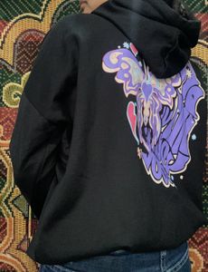 black hoodie With Print