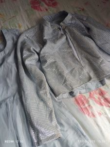 Glitter Gown Full Sleeve Coat Party Wear