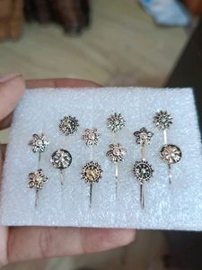 Combo Of 12 Oxidised Silver Nose pins