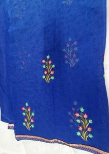 Blue Embroidered Saree