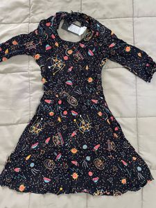 ONLY Women Black Printed A-LineNWTDress