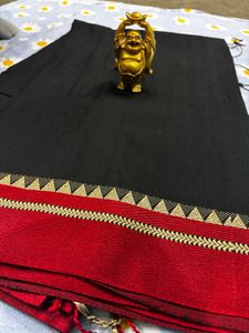 Elegant Black Cotton Saree