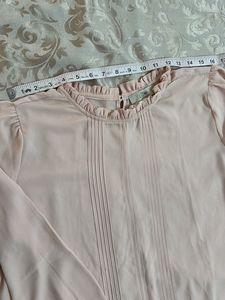 Blush Ruffle Neck Blouse