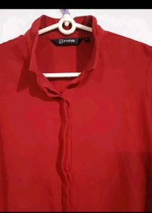 Red Button-Down Top