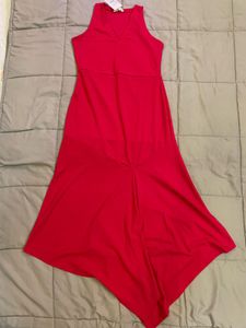 AND Women Red Solid Paneled A-Line Dress