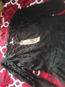 Imported Black Maxi Dress With Net Fabric