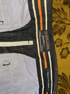 Scullers Navy Slim Fit Trousers Men