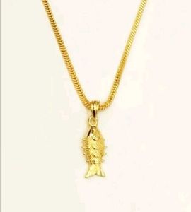 Gold Fish Pendant Necklace