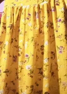 Yellow Floral Print Skirt