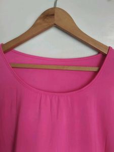 Pink Dolman Sleeve Over Size Top