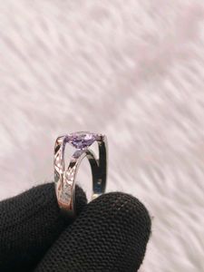 Elegant Silver Ring with Large Stone