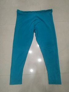 Sky Blue Straight Cotton Pants