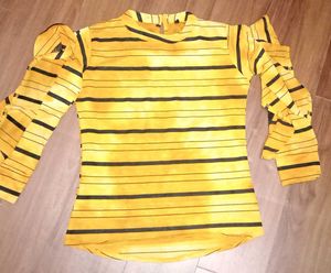 Stylish Yellow Striped Top for Women