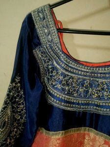 Dark Blue And Pink Dress Like New