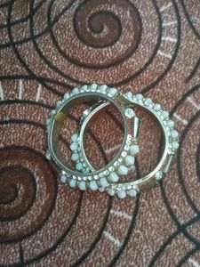 Beautiful White Bangle Set Of 2