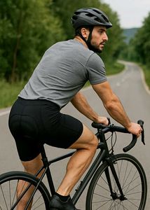 Men's Cycling Padded Shorts – Size L – Black
