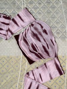 Off-Shoulder Tie Dye Mesh Top