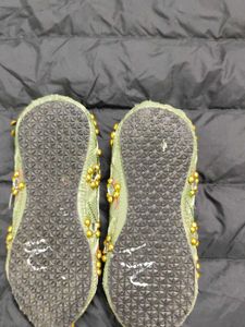 Olive Green Embellished Juttis