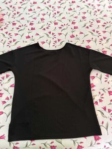 Teal Belted Trousers with black top