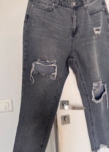 Distressed Gray Jeans