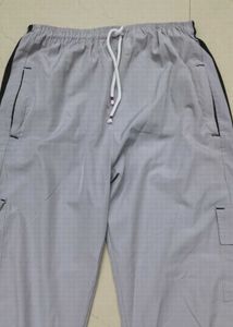 Grey Striped Trousers