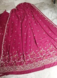 Fancy Maroon Ready to Wear Saree With Blouse