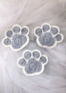 Handmade Crochet Paw Coaster