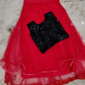 Red &amp; Black Lehenga Choli