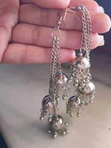 Silver Jhumka Earrings