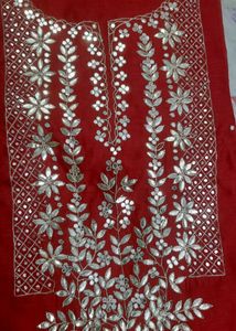 Pure Chanderi Silk Suit With Pore Heavy Work Dupat