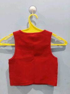 Red Cropped Tank Top