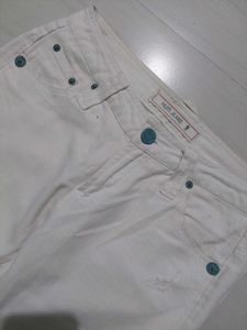 White Low waist Boot-Cut Jeans