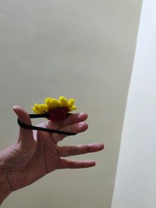 Crochet Sunflower hairties - Handmade