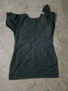 Embroidered Black Kurti Top